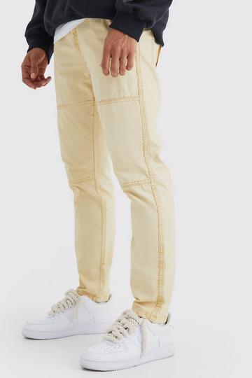 Slim Fit Overdye Acid Wash Pants stone