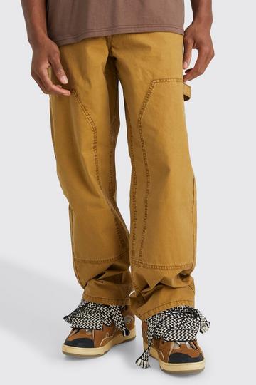 Relaxed Overdye Acid Wash Carpenter Trouser mustard