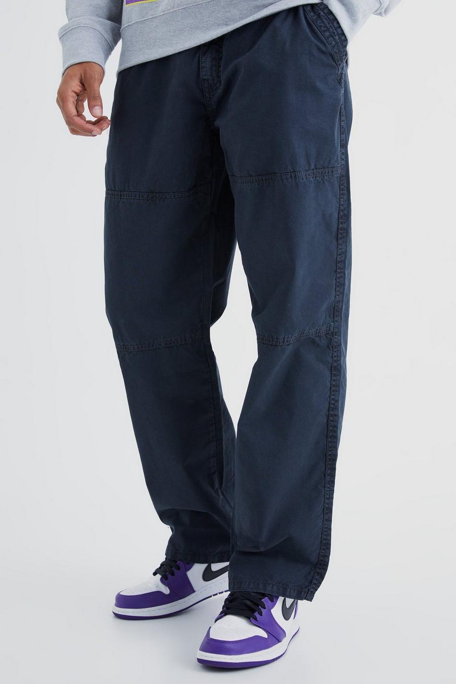 Charcoal Relaxed Overdye Acid Wash Trouser image number 1