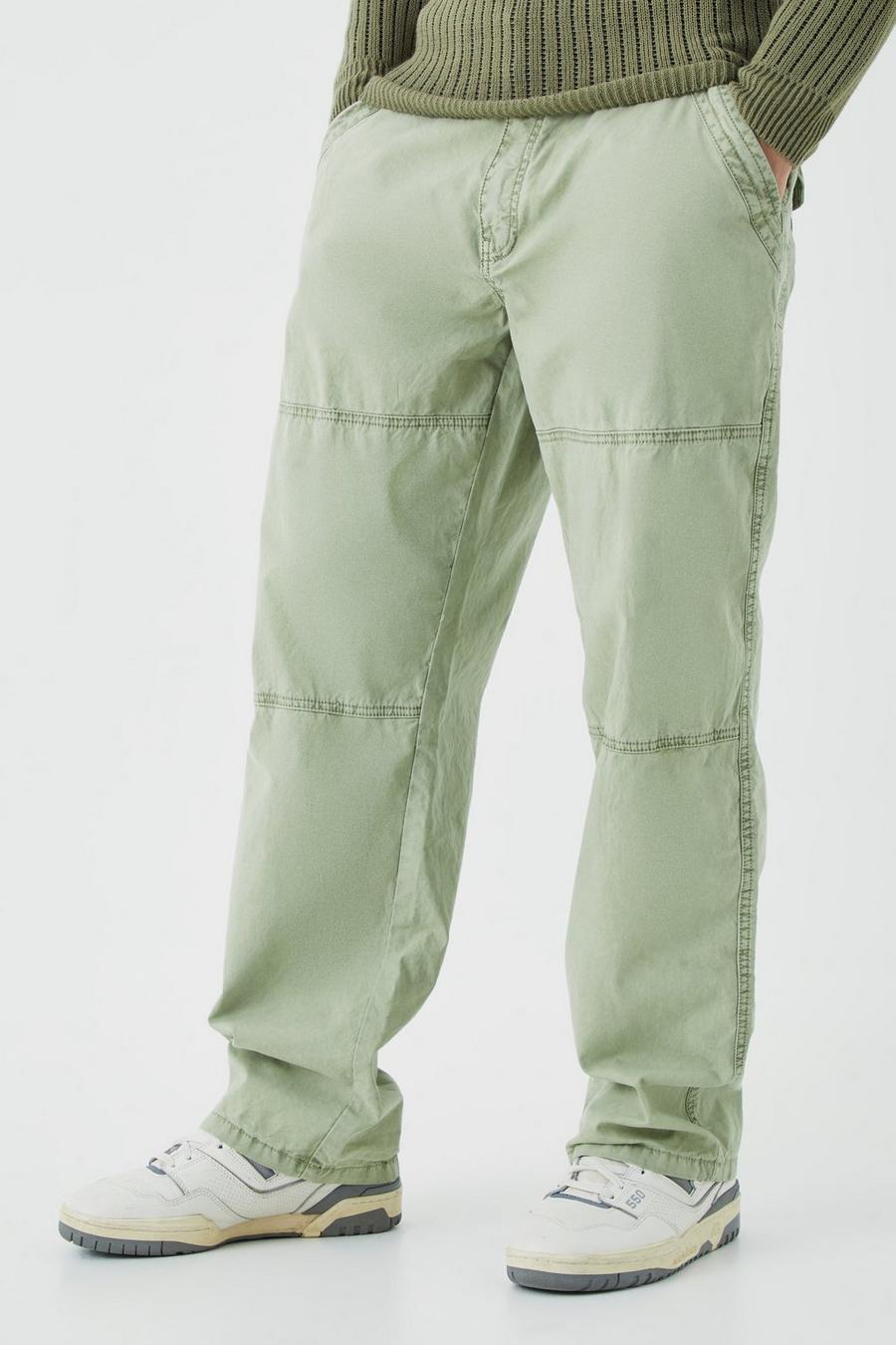 Sage Relaxed Overdye Acid Wash Trouser image number 1