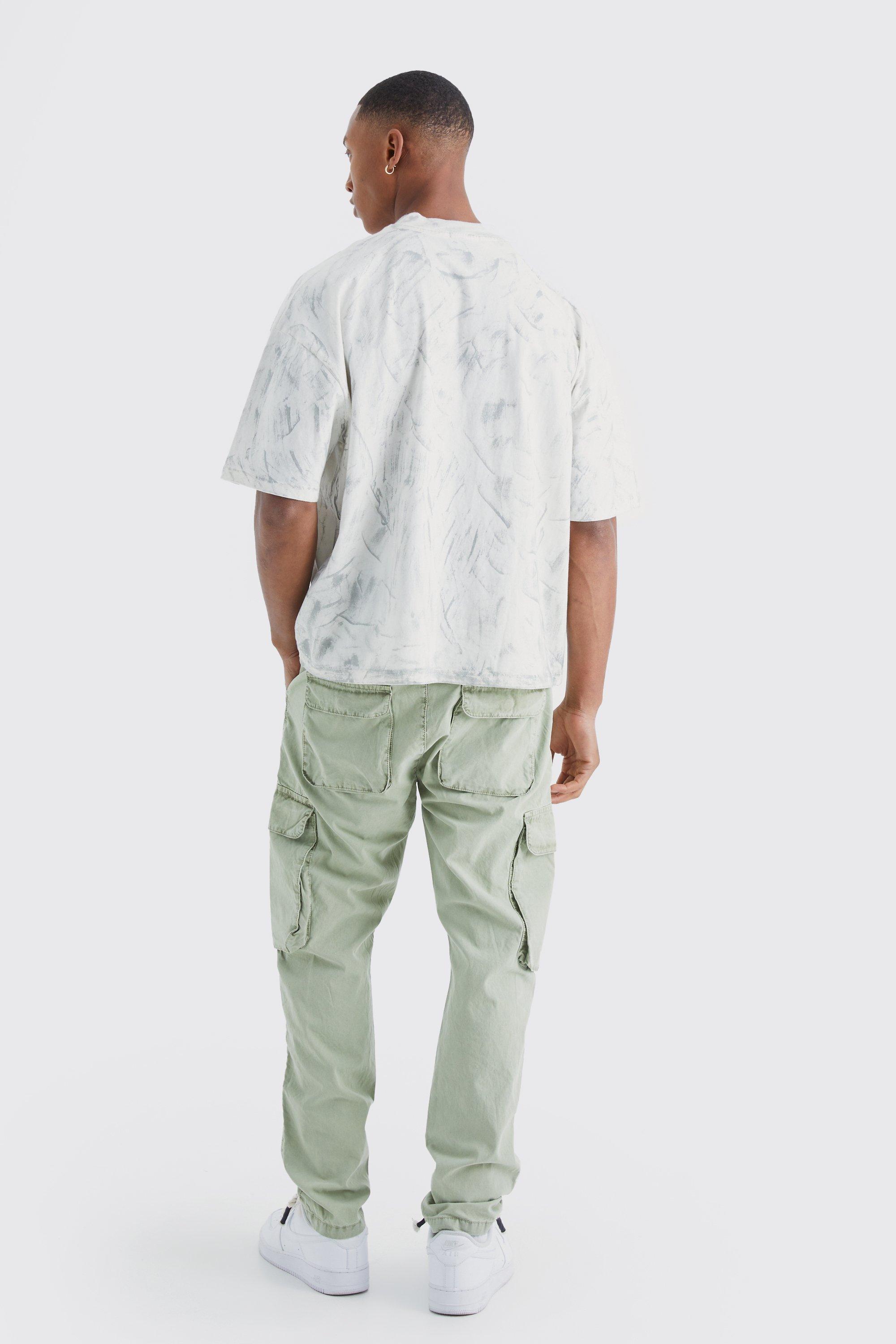 Green slim fit hot sale cargo pants