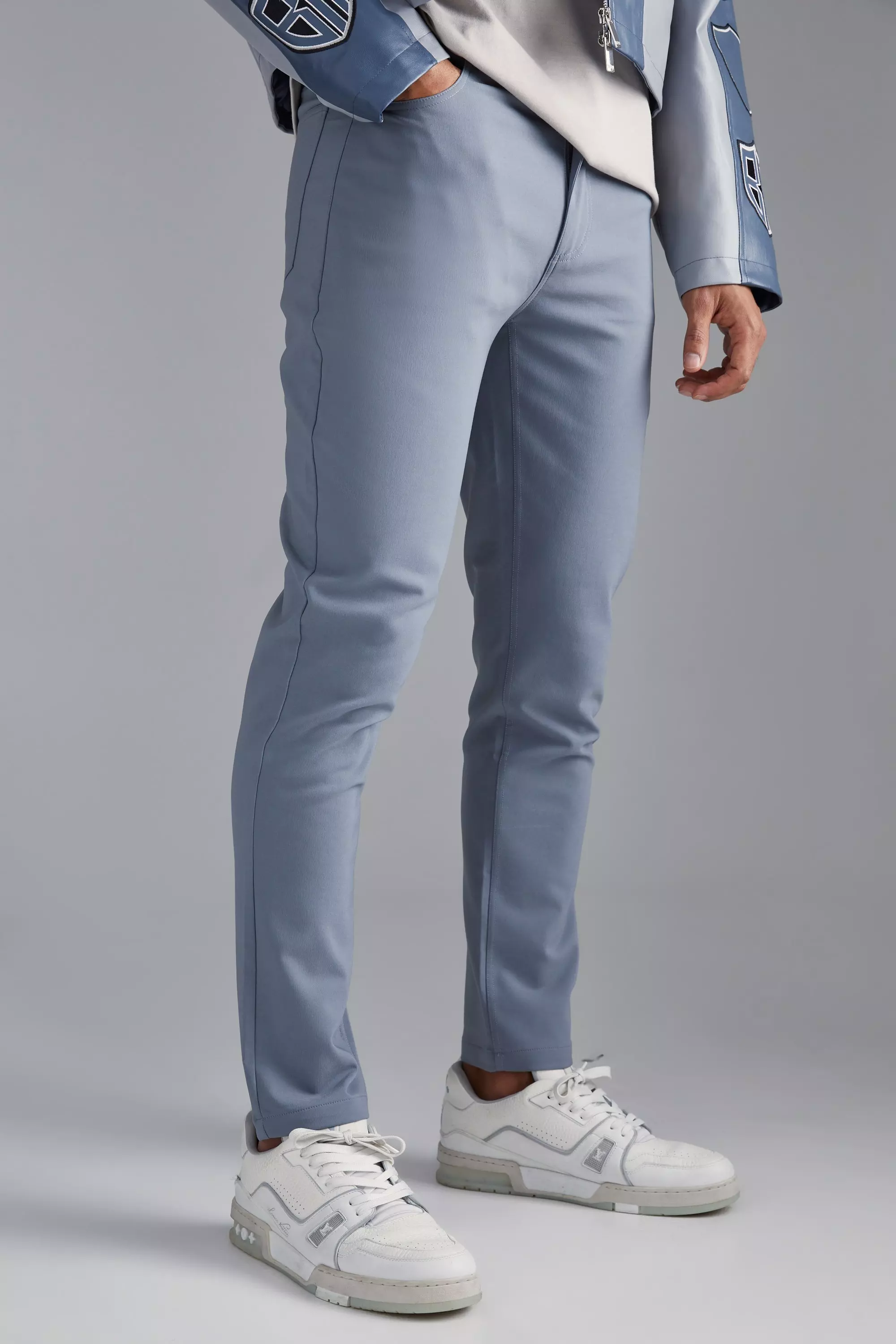 Grey Fixed Waist Slim Fit Technical Golf Stretch Trouser alternative image