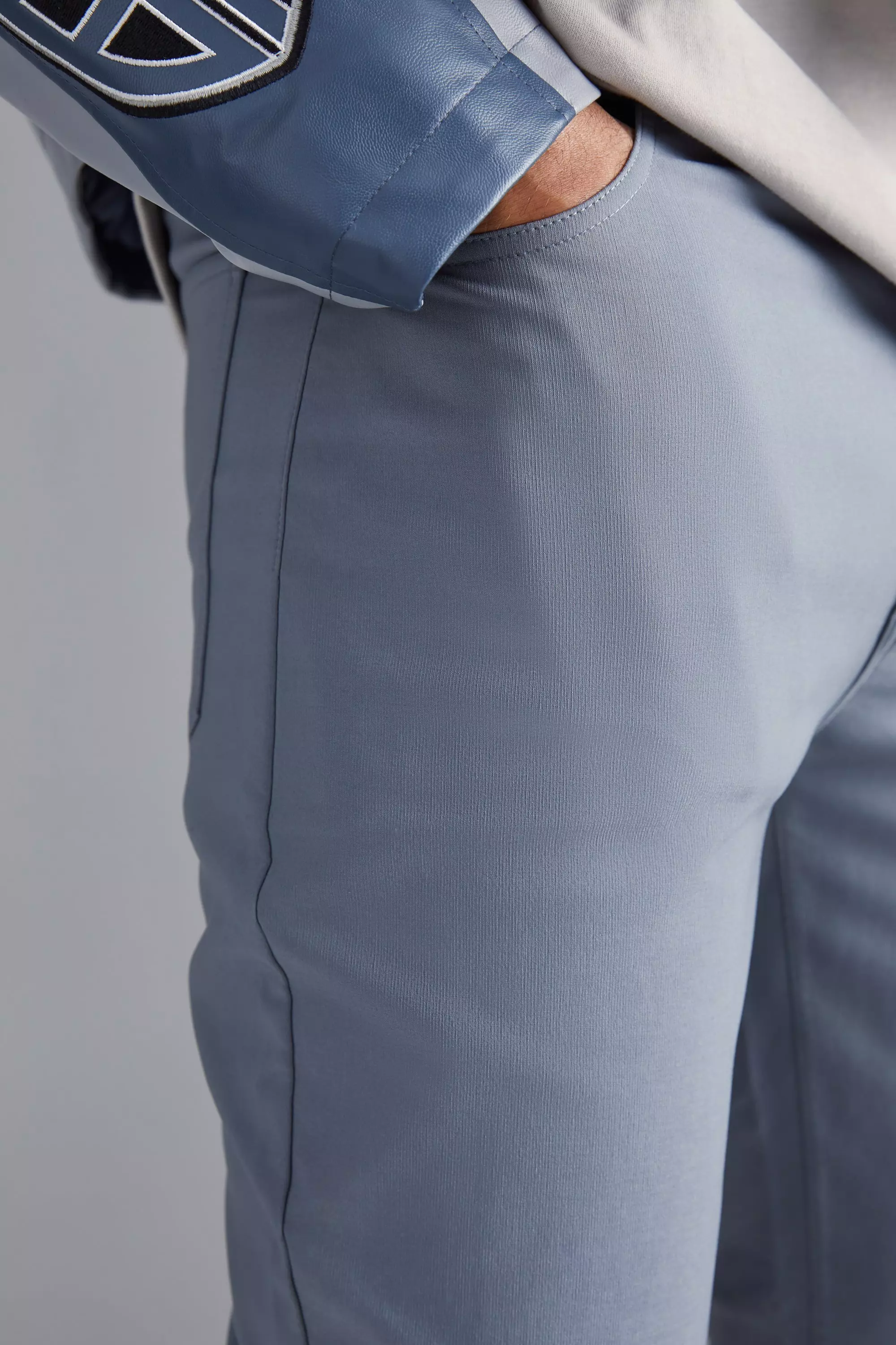 Grey Fixed Waist Slim Fit Technical Golf Stretch Trouser alternative image