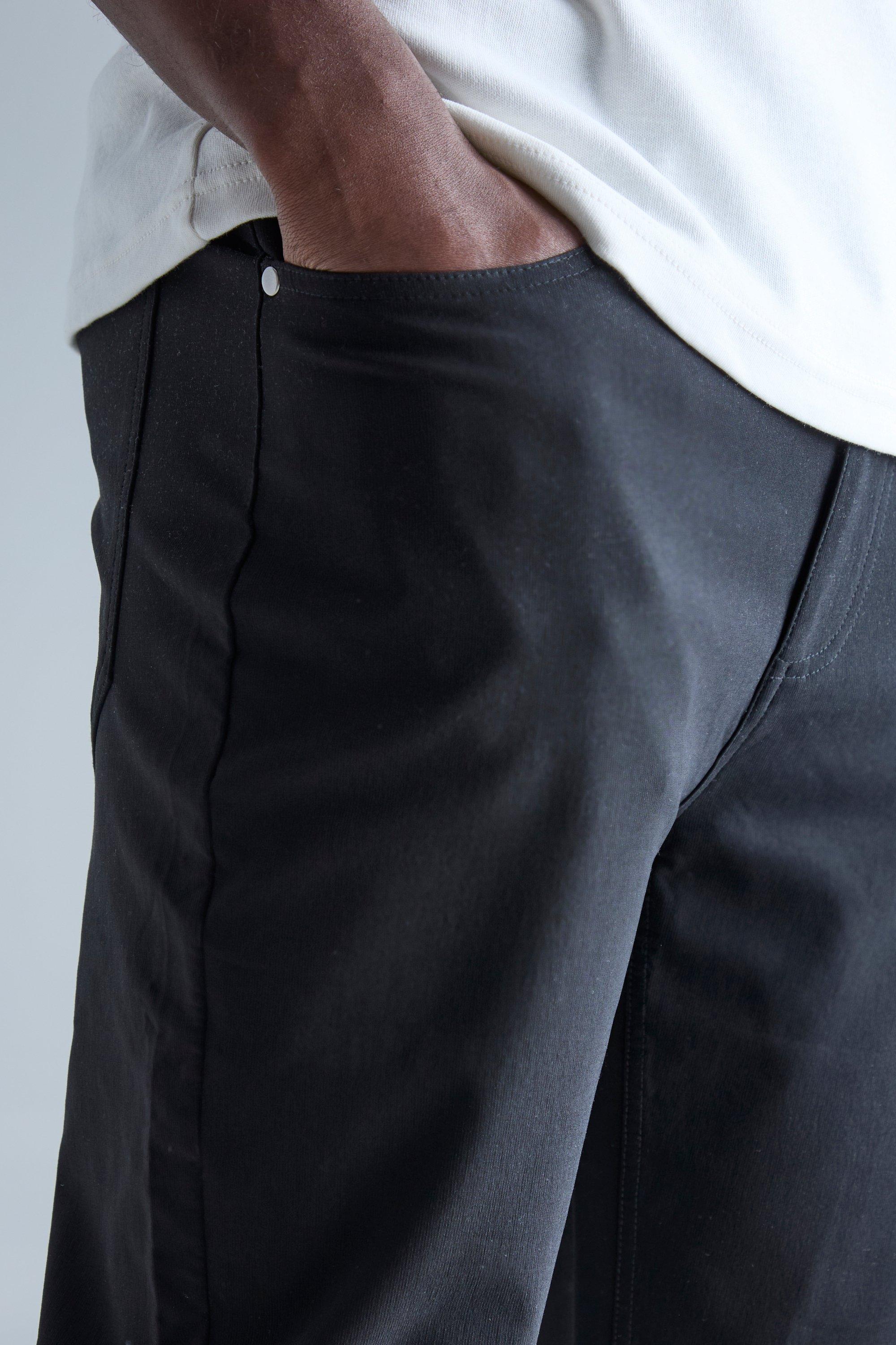 Tailored Fit Black Stretch Trousers