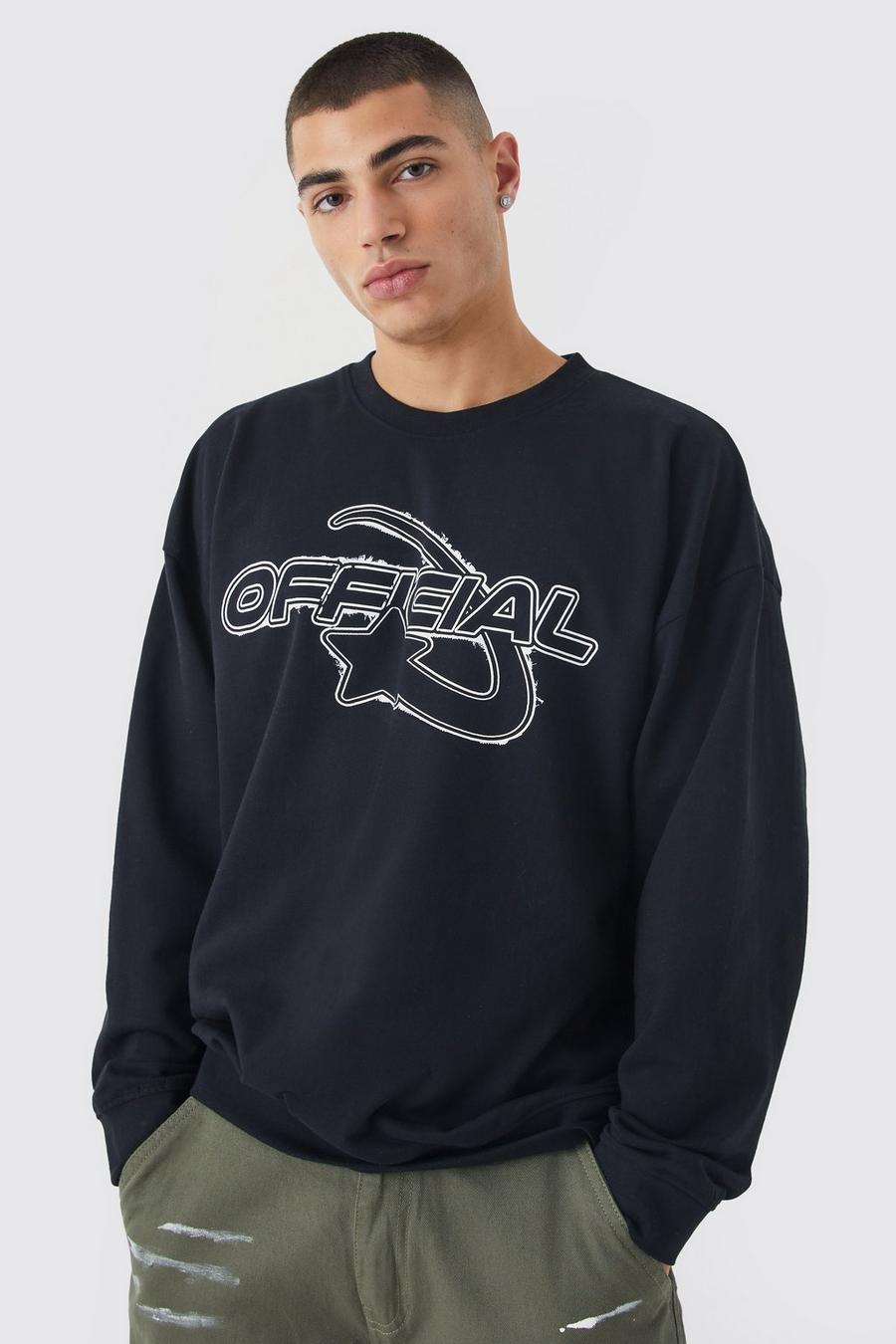 Black Ofcl Oversize sweatshirt med stjärna image number 1