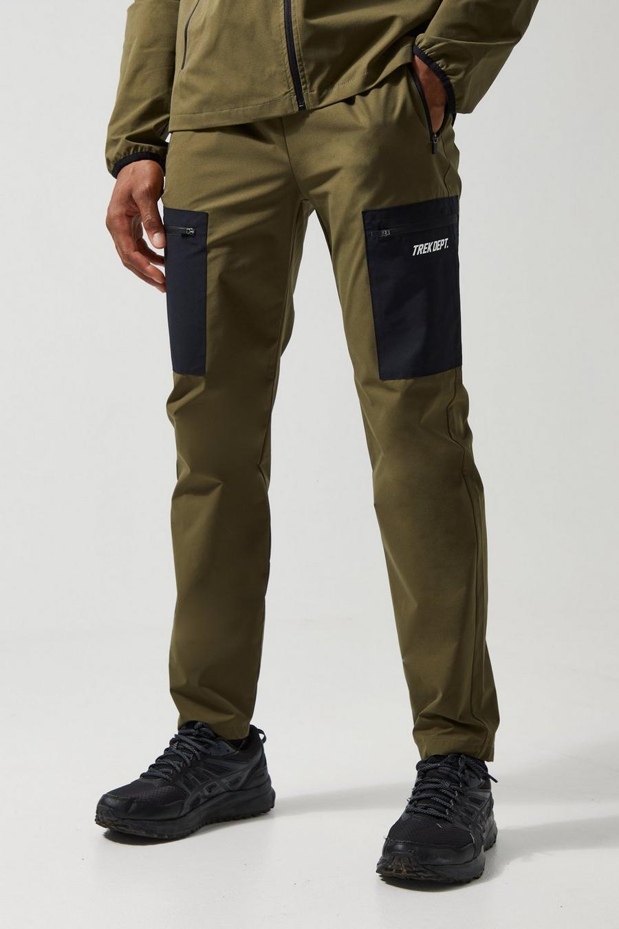 Pantalón deportivo cargo Active elástico en 4 direcciones, Khaki image number 1