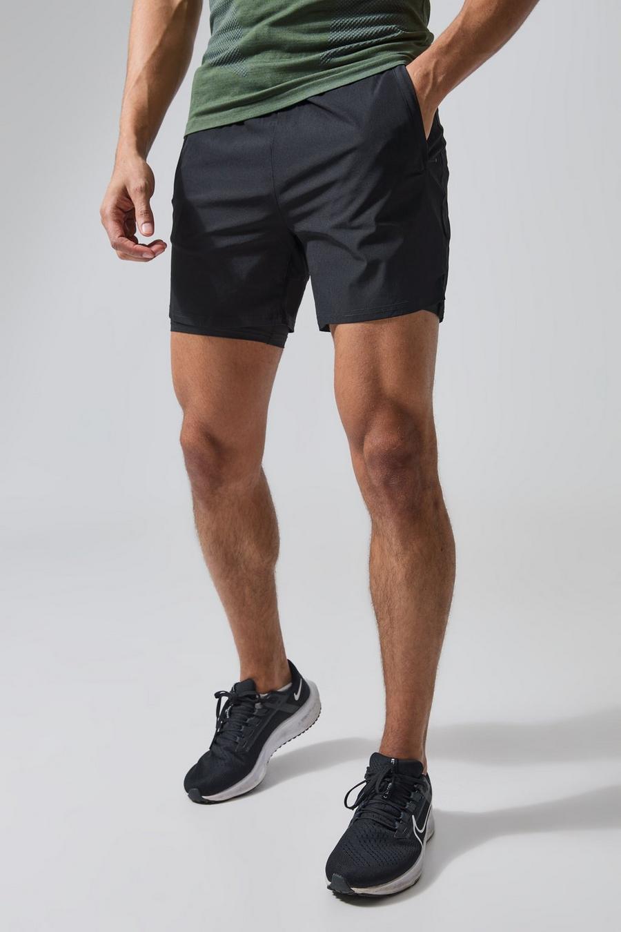 Black Man Active Muscle Fit 2 -in-1 Short image number 1