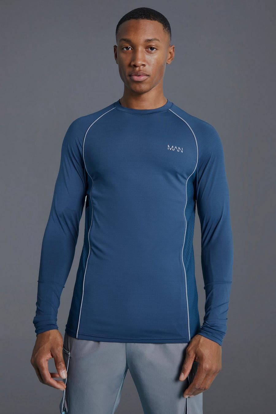 Light blue Man Active Muscle Fit Long Sleeved Top