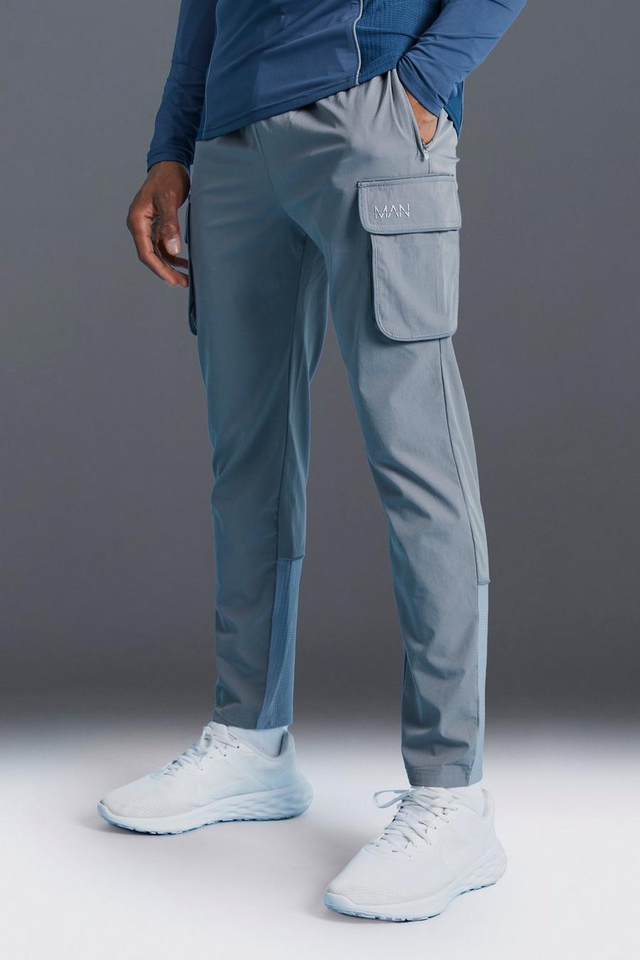 Pantaloni tuta Man Active Skinny Fit in tessuto, Charcoal image number 1