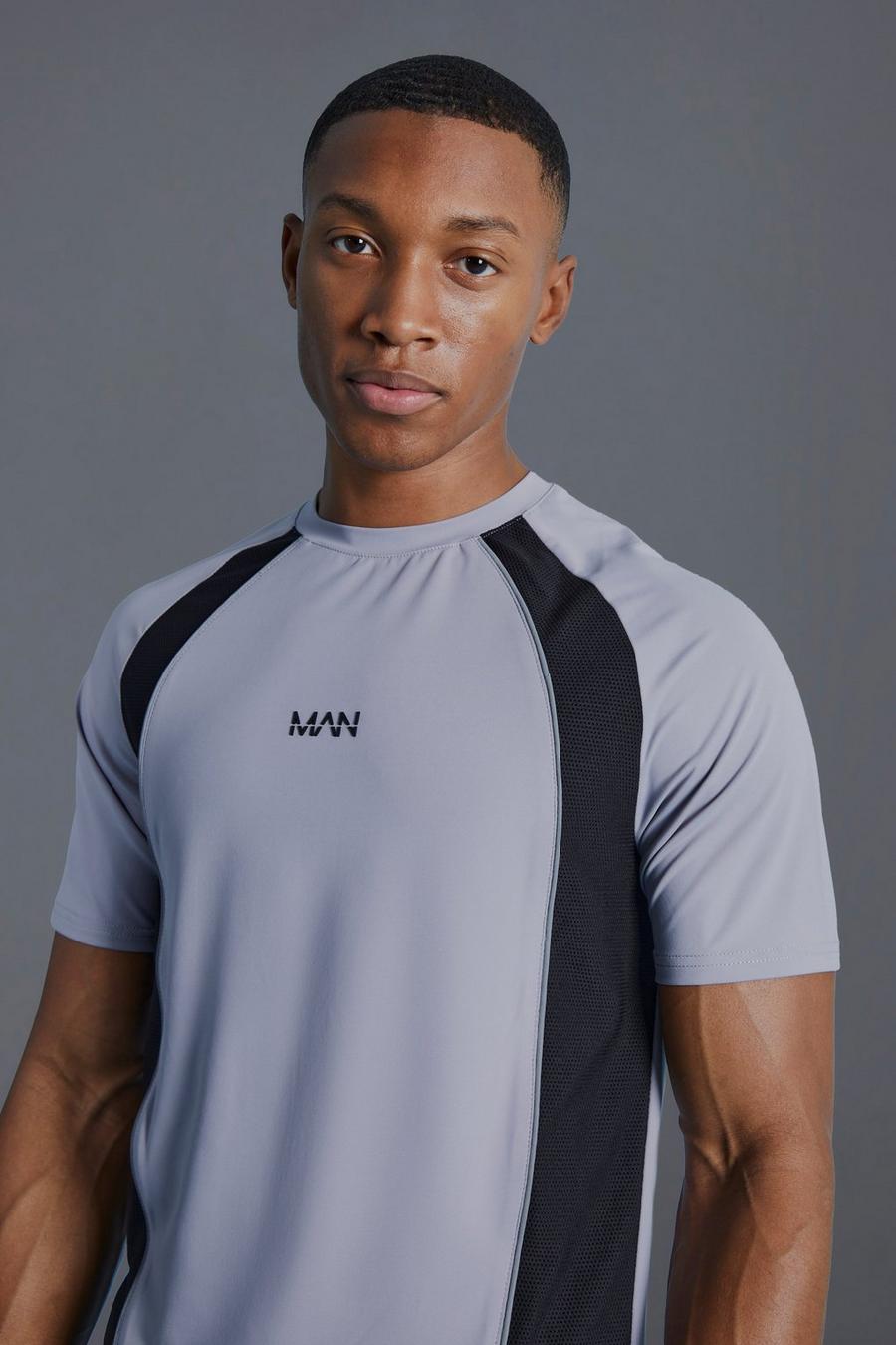 T-shirt de sport color block - MAN Active, Charcoal image number 1