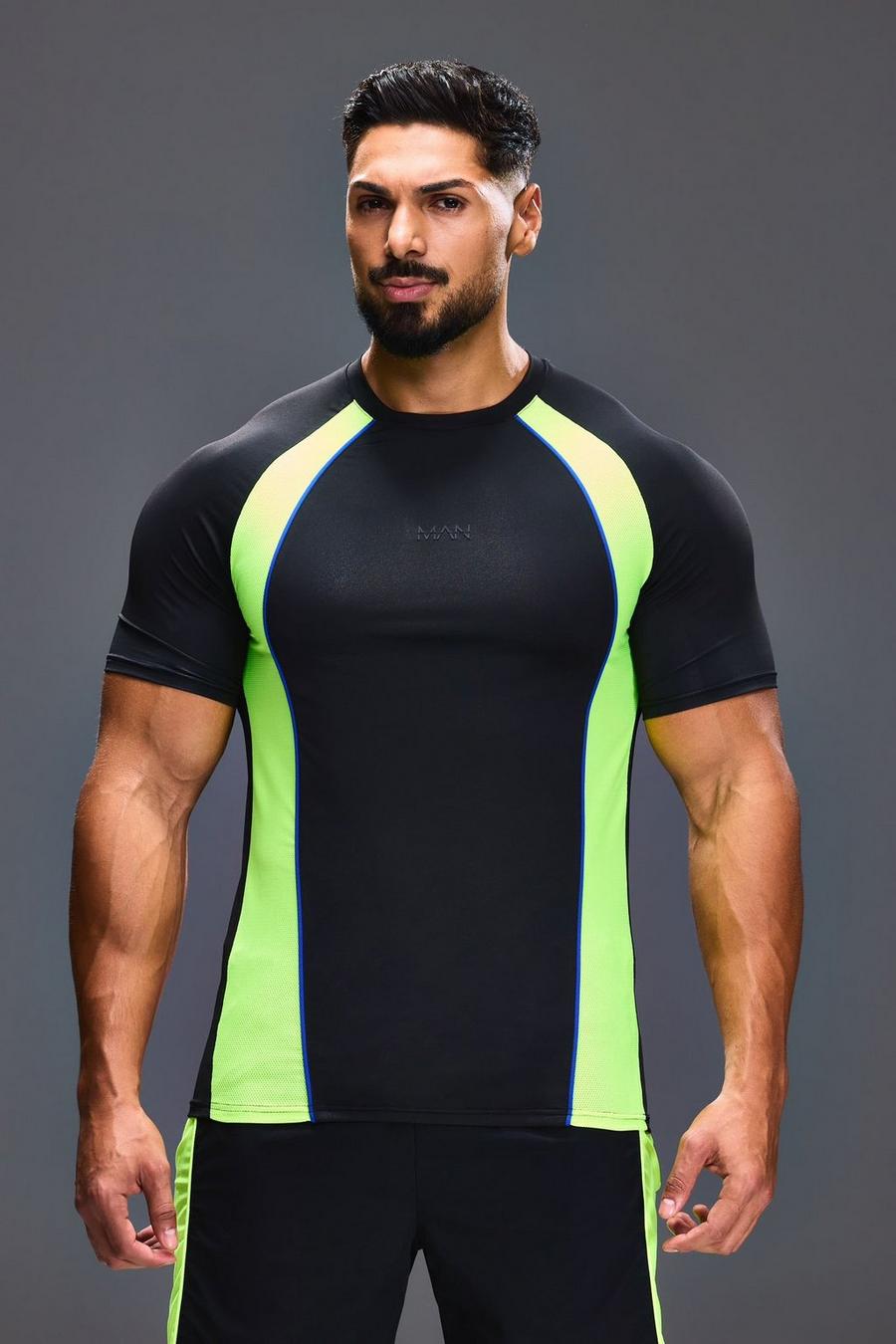 T-shirt de sport color block - MAN Active, Black