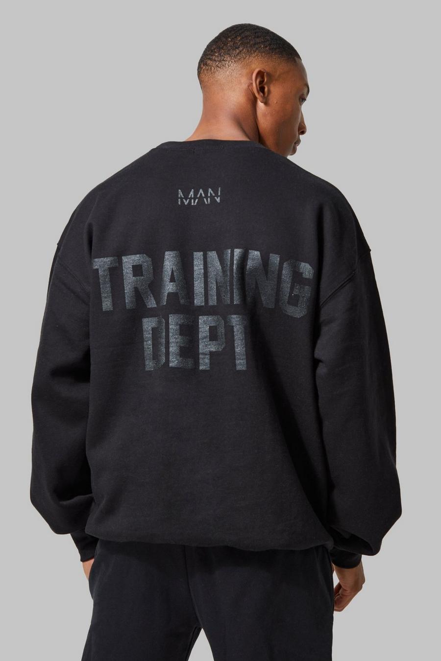 Black Man Active Oversized Training Dept Sweatshirt image number 1