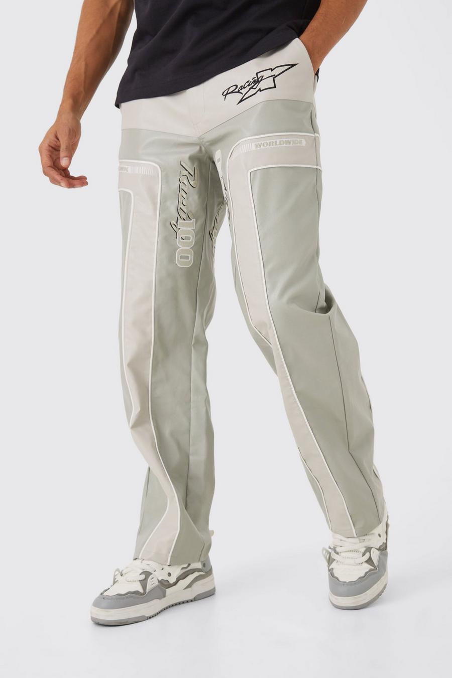 Stone Relaxed Pu Moto Trouser image number 1