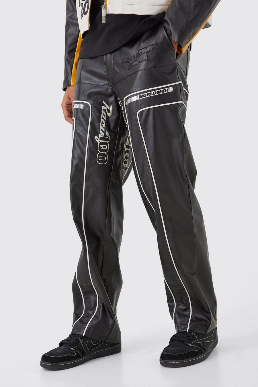 Black Relaxed Pu Moto Trouser image number 1