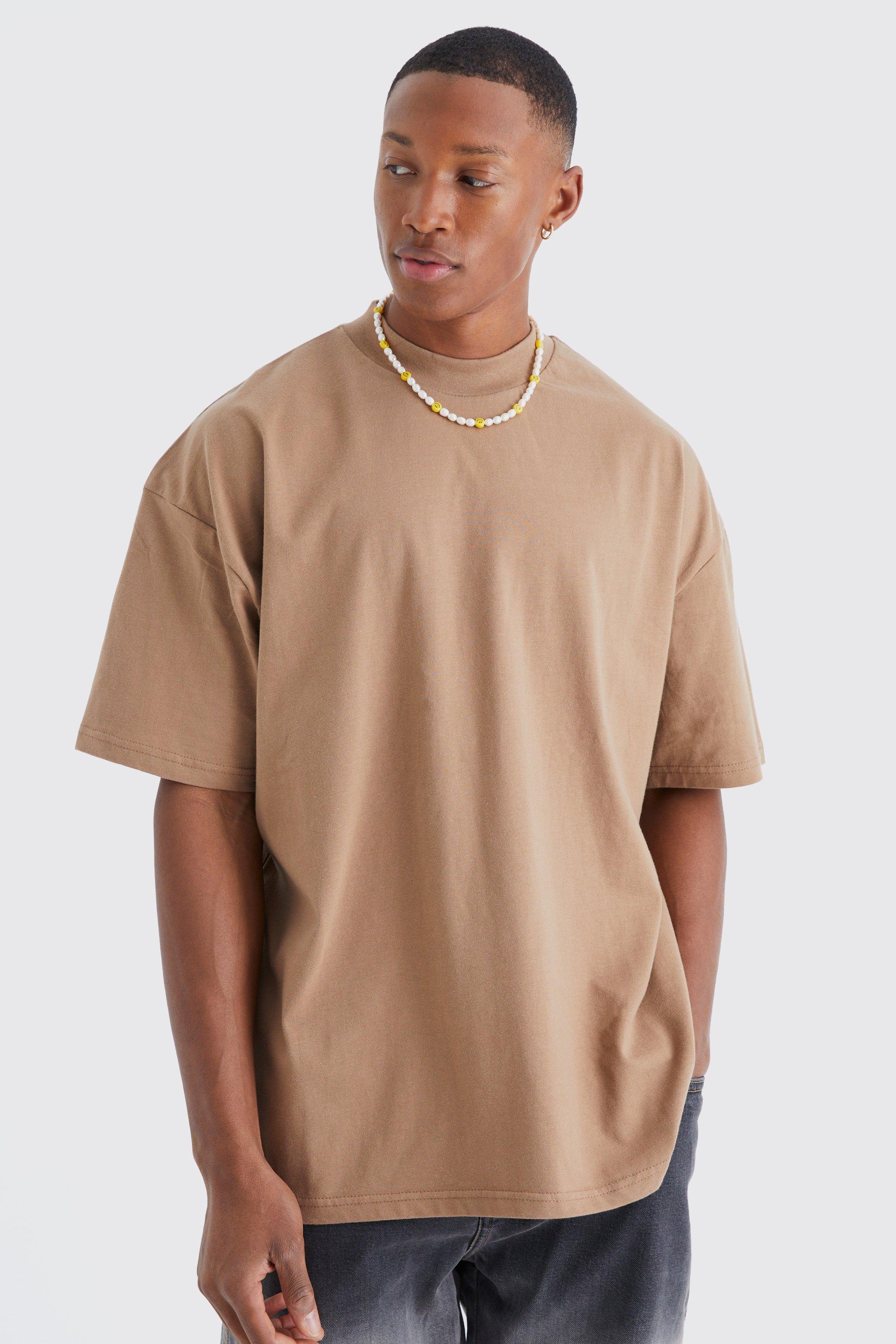 beige oversized t shirt