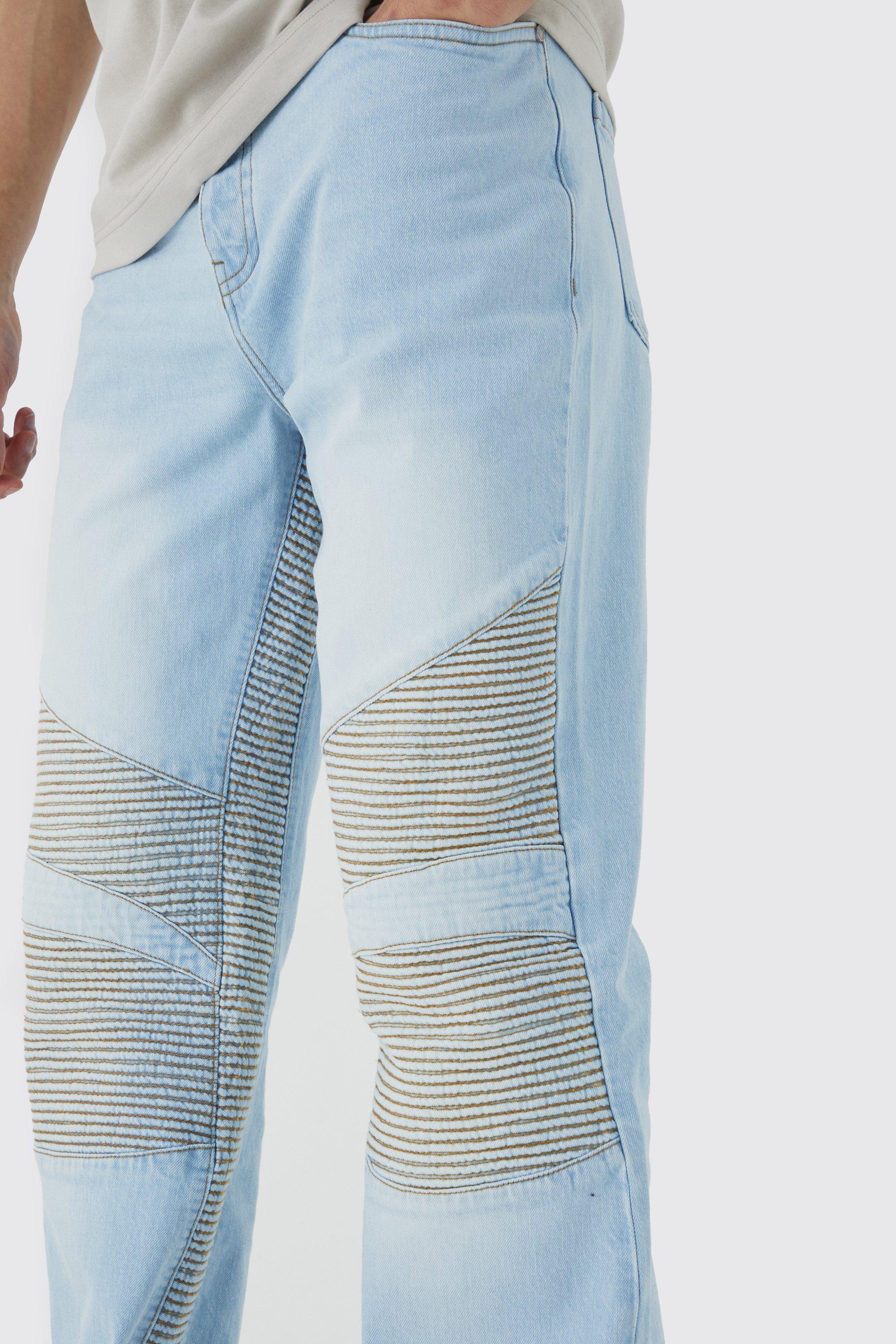 The Blue Hue Effect Distressed Double Panel Denim Pants