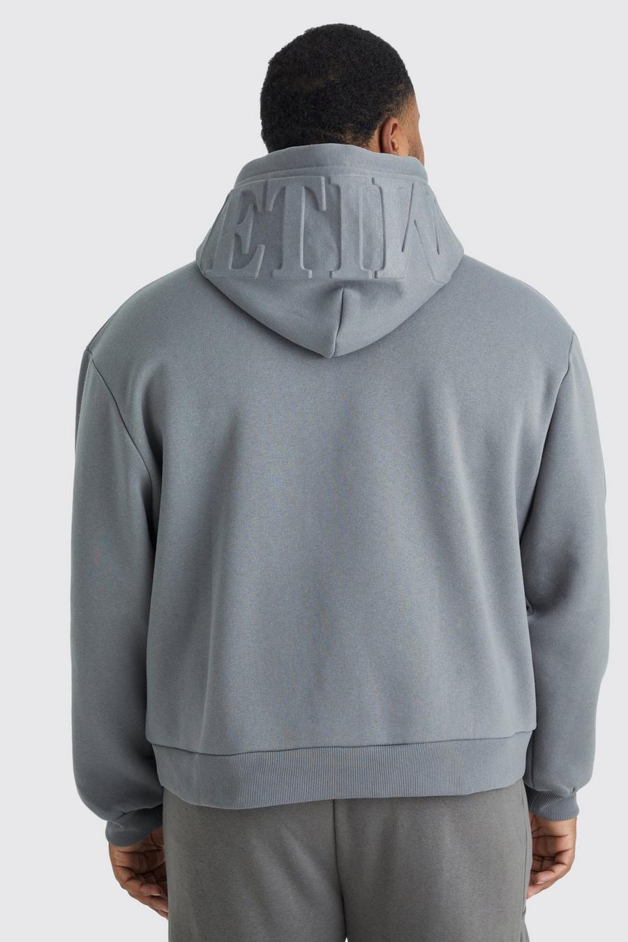 Charcoal Plus Oversized Boxy Limited Embossed Hoodie image number 1