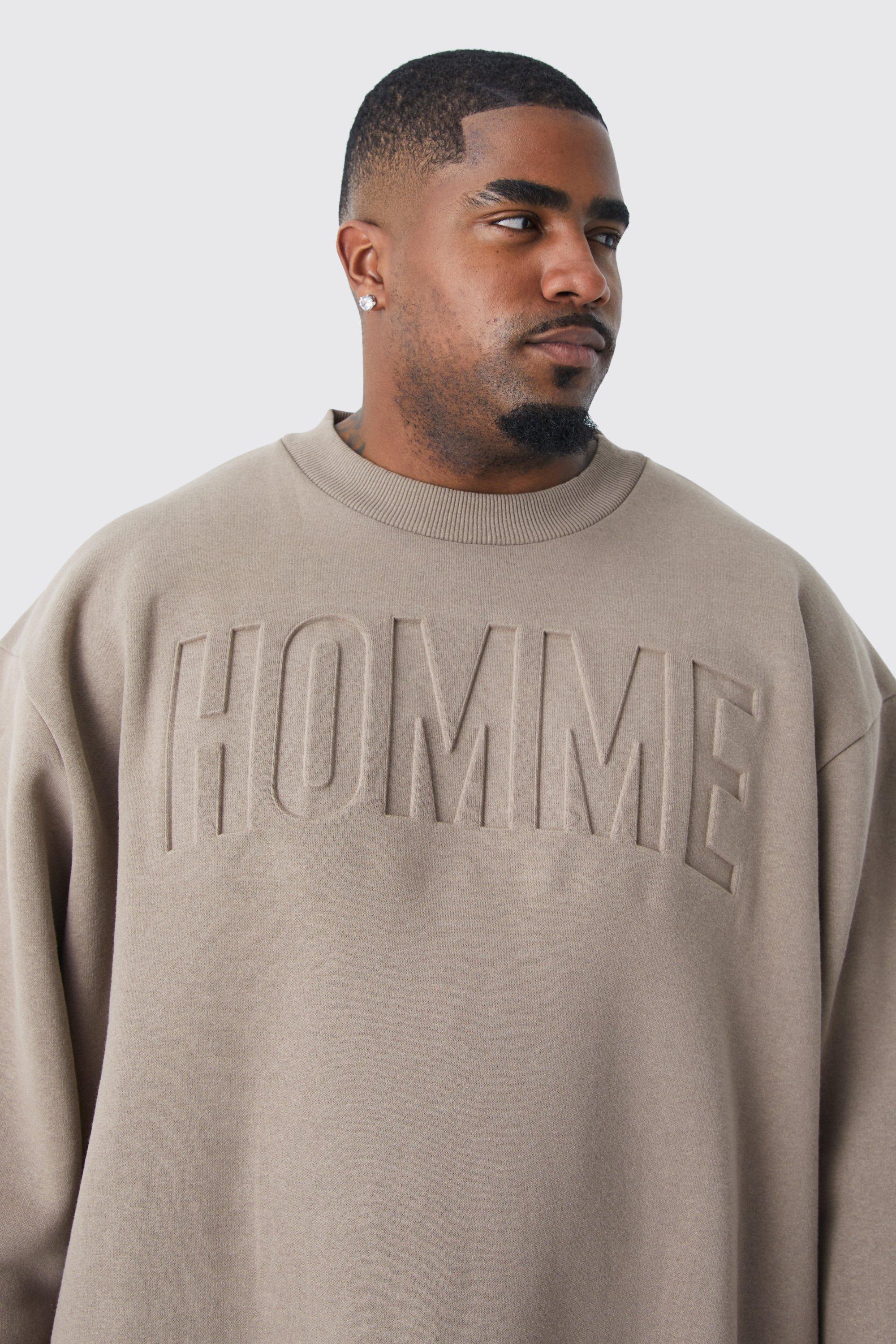 Sweat oversize best sale gris homme