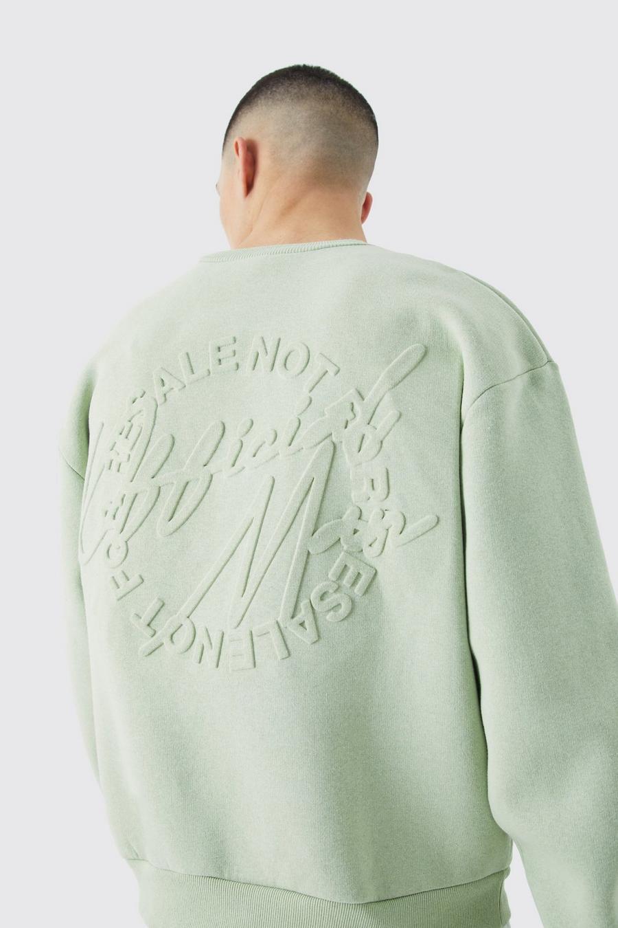 Sage Official Oversized Boxy Trui Met Reliëf