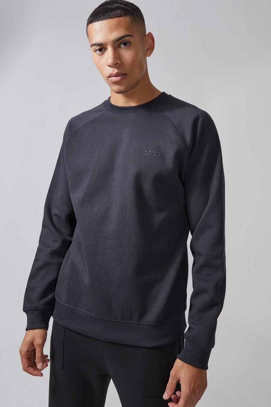 Man Active Sweatshirt, Black image number 1