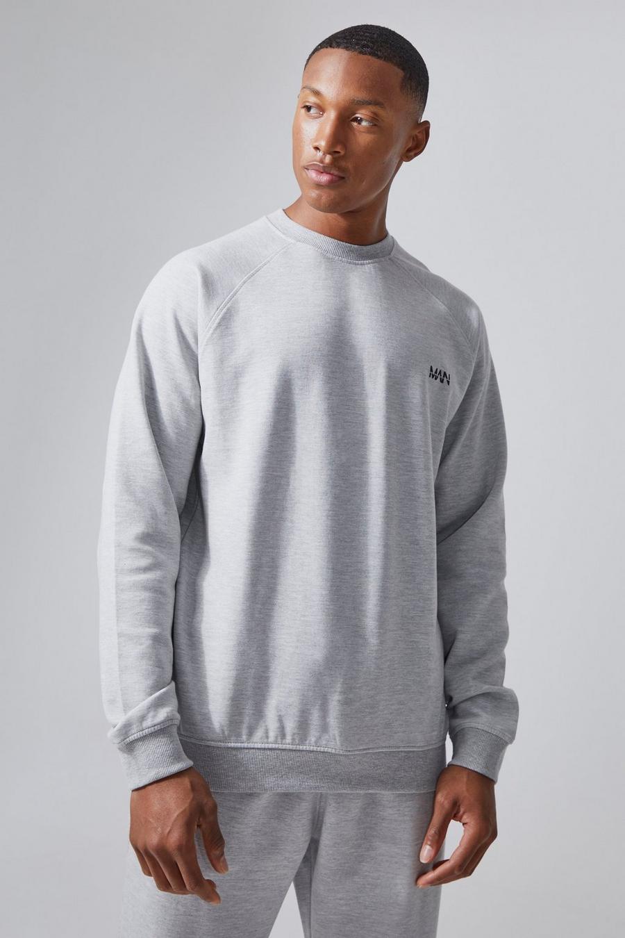 Man Active Sweatshirt, Grey marl