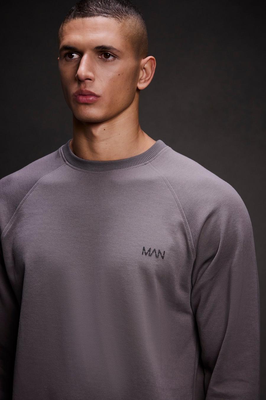 Man Active Sweatshirt, Charcoal image number 1