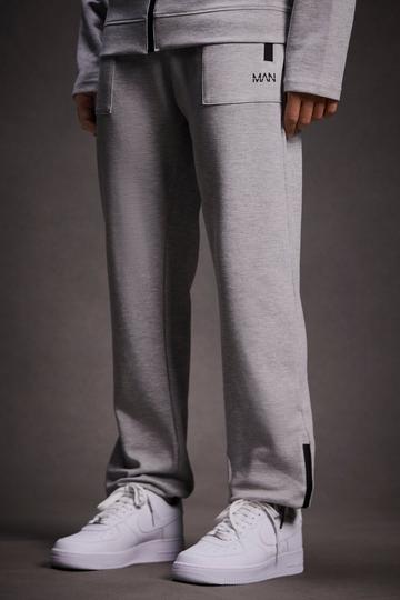 Man Active Tech Joggingbroek Met Zoom Rits grey marl