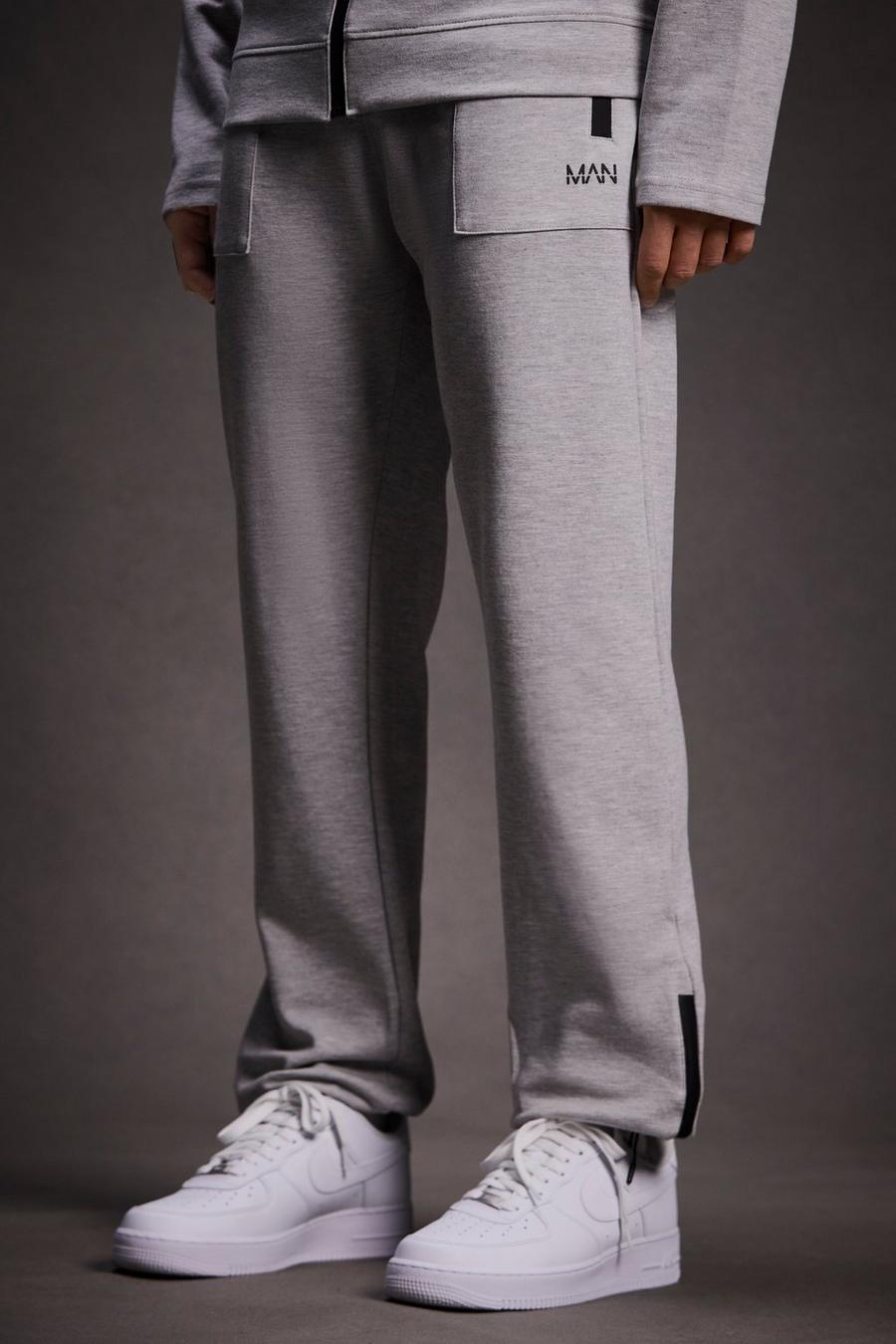 Pantaloni tuta Man Active Tech con zip sul fondo, Grey marl