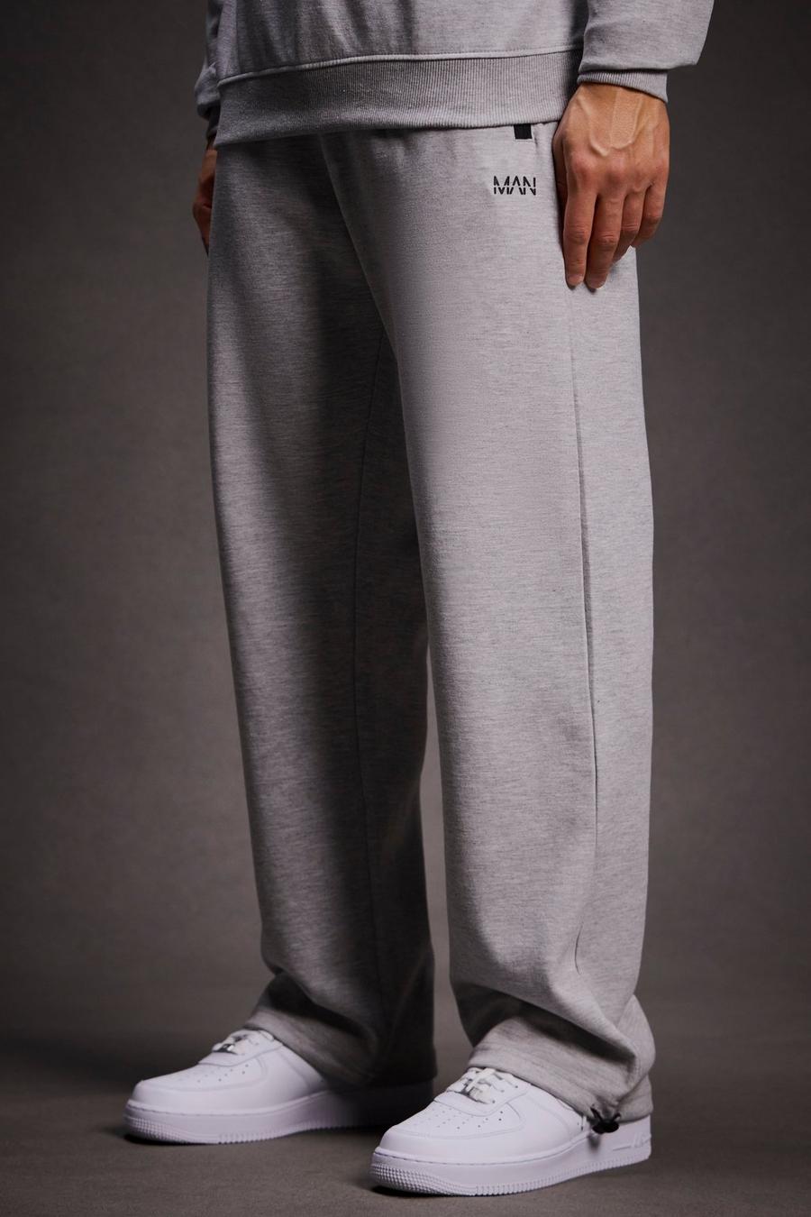 Pantalón deportivo MAN Active técnico con cordón elástico ajustable, Grey marl image number 1