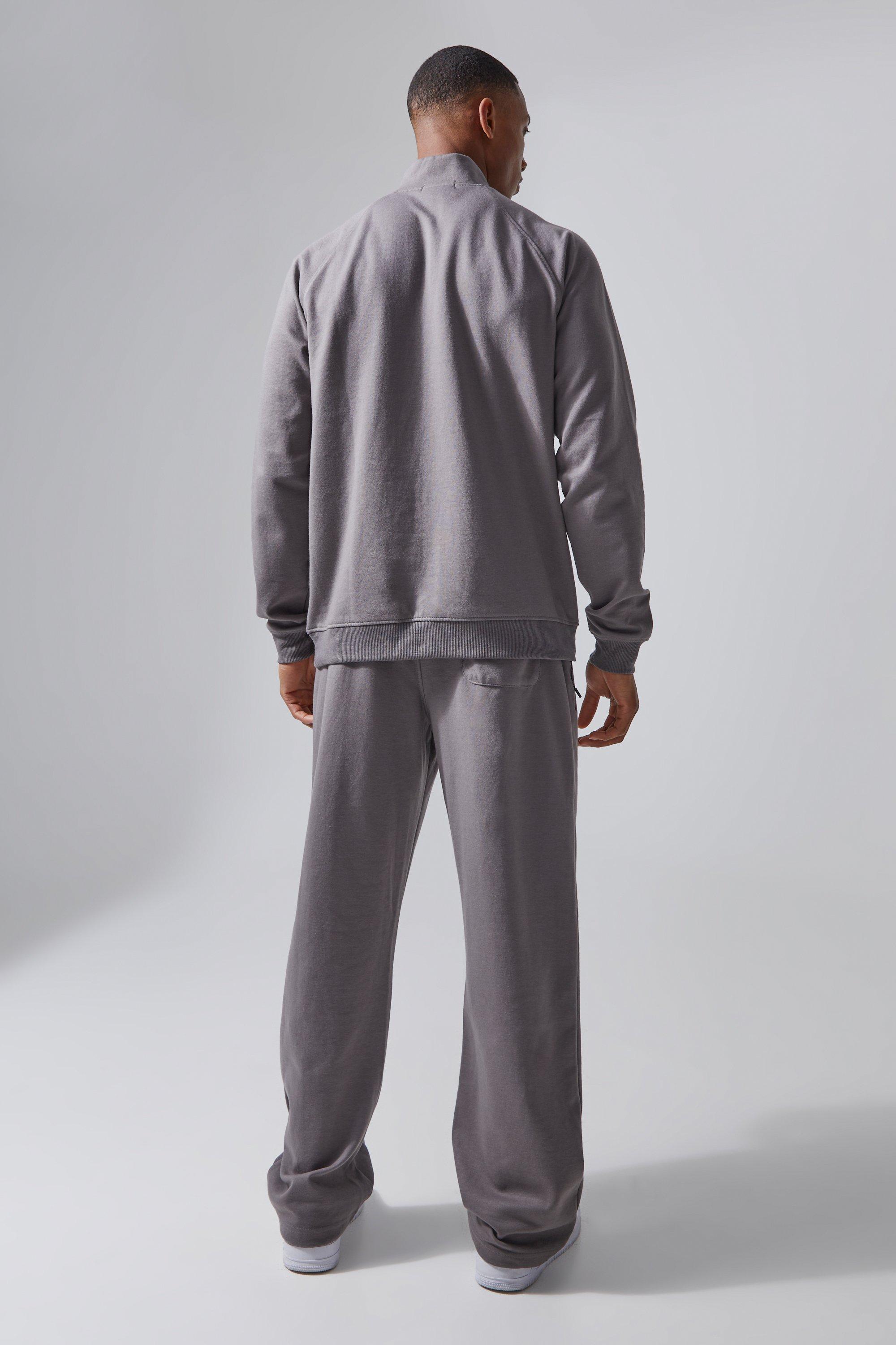 Man Active Fleece 1/4 Zip And Jogger Tracksuit | boohoo