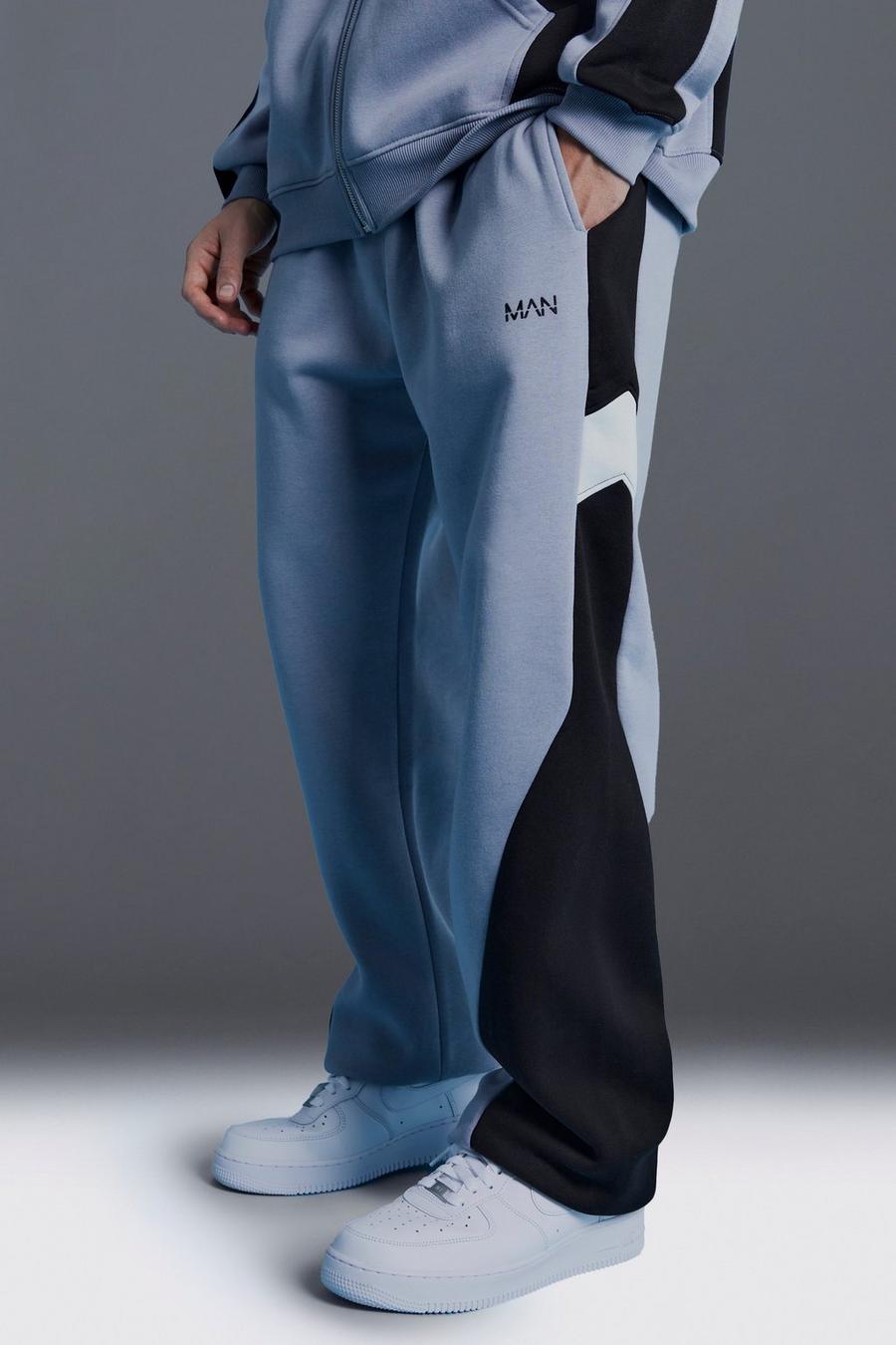 Pantalón deportivo MAN Active oversize con colores en bloque, Charcoal image number 1