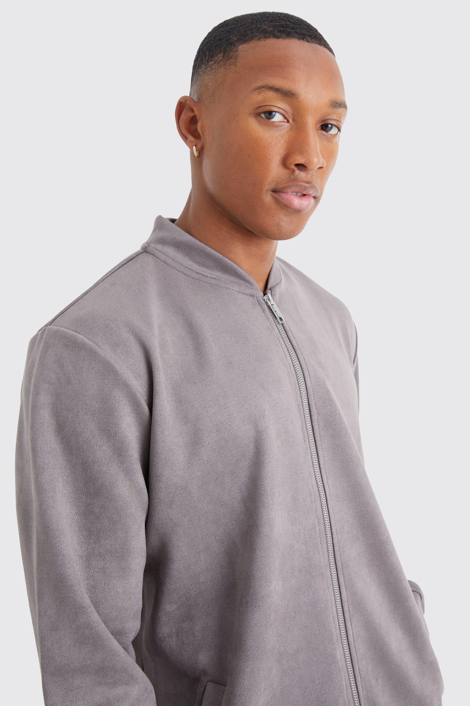 Taupe faux suede jacket new arrivals