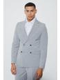 Grey Super Skinny Double Breasted Suit Jacket