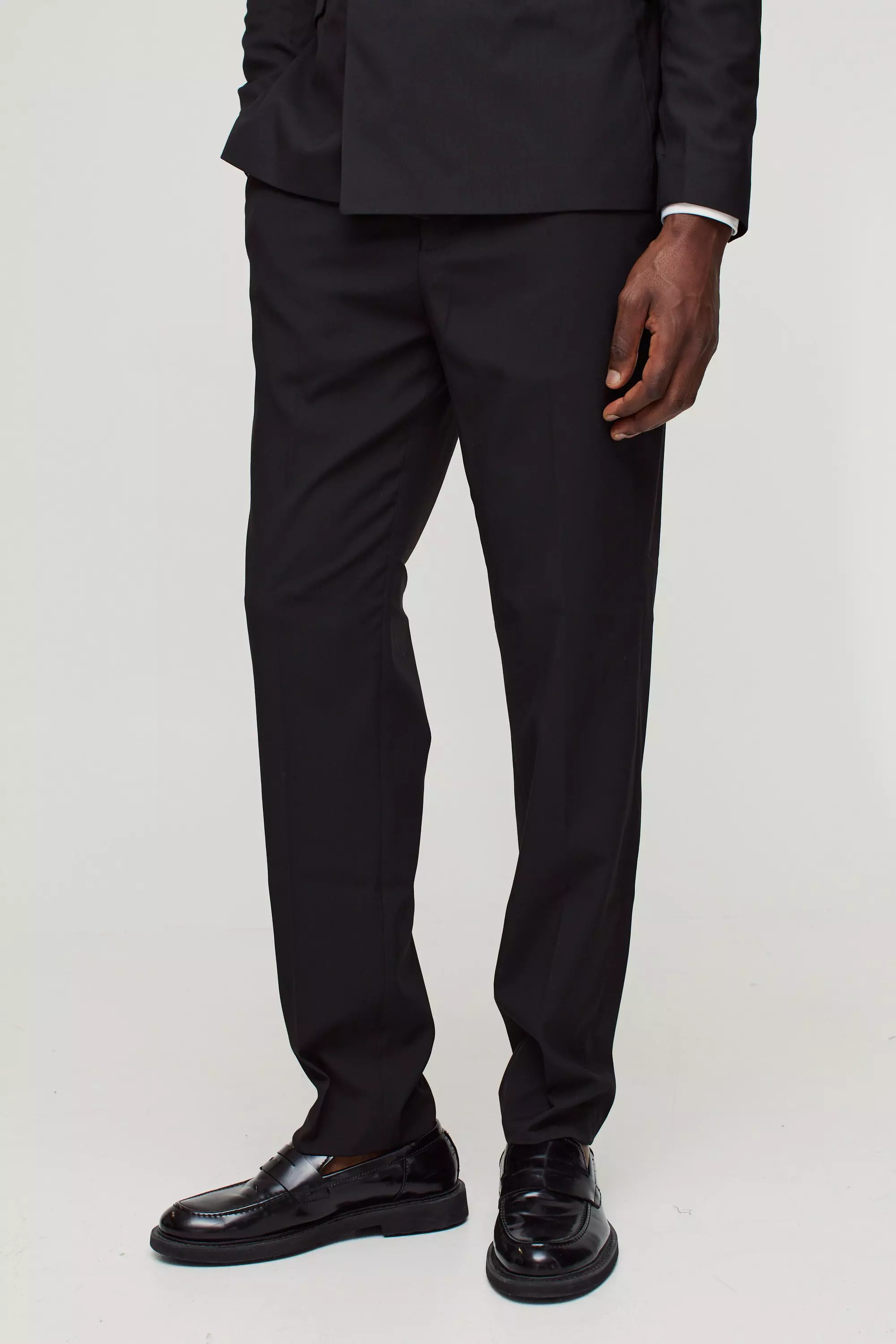 Black Slim Single Breasted Suit Jacket صورة بديلة