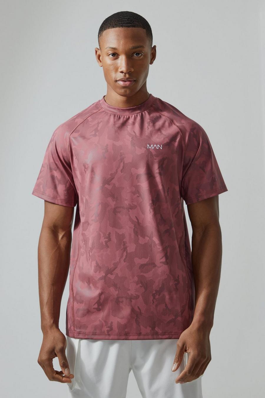 Man Active Camouflage T-Shirt, Red image number 1