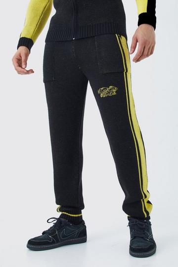 Gebreide Baggy Joggingbroek Met Panelen black