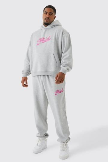 Grey Plus Oversized Boxy Official Hooded Tracksuit