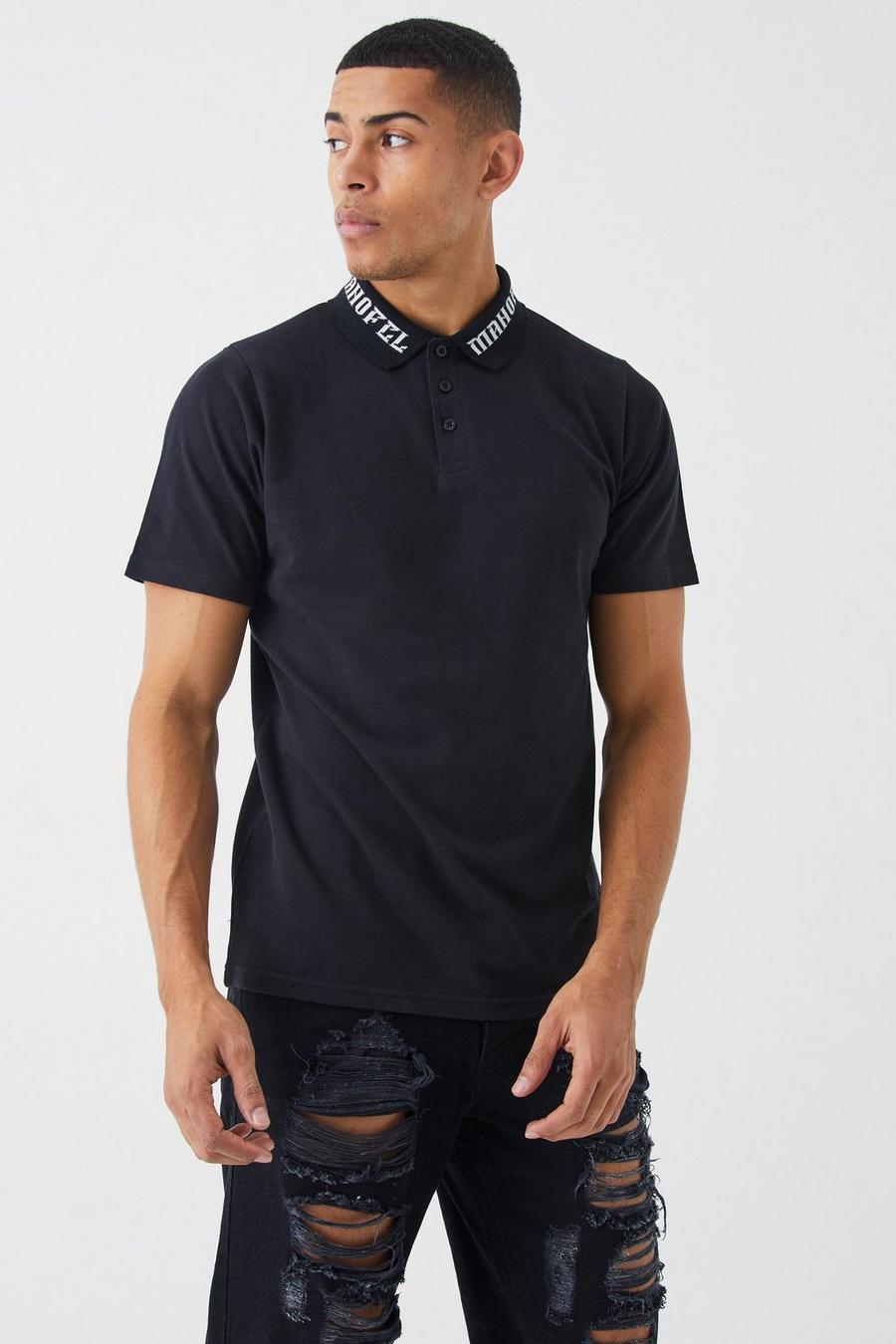 Black Man Ofcl Collar Pique Polo image number 1