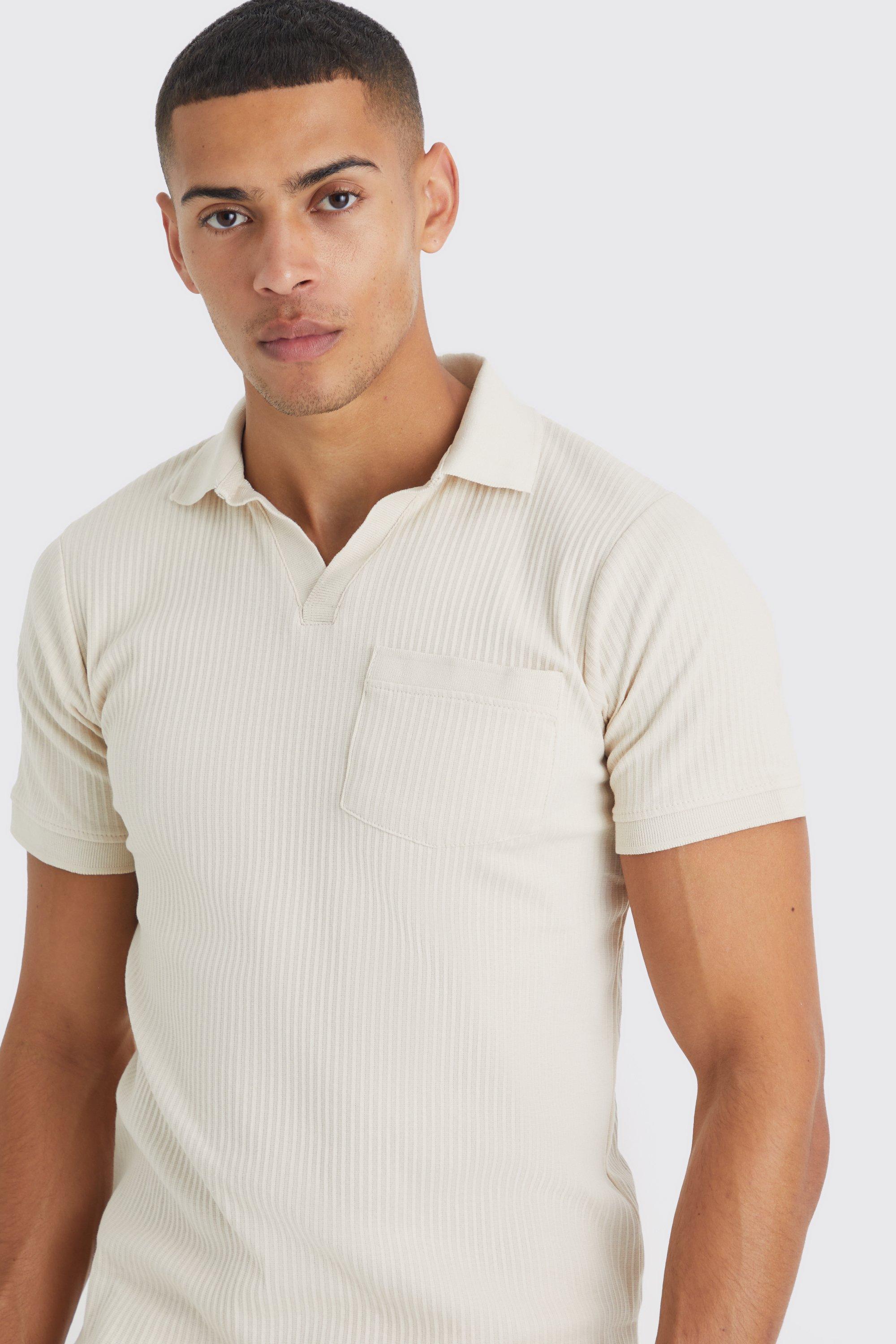 Slim V Neck Rib Polo