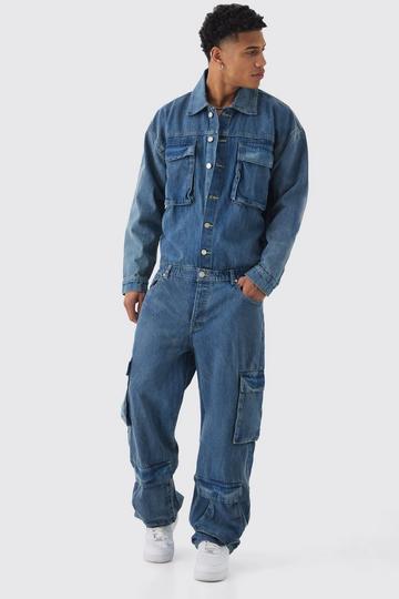 Combinaison oversize en jean vintage blue
