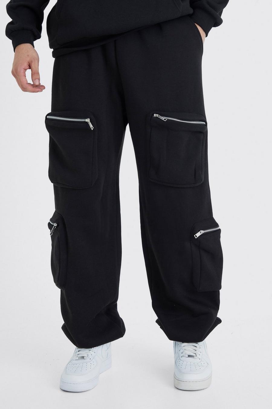 Pantaloni tuta Tall stile Utility stile Cargo, Black image number 1