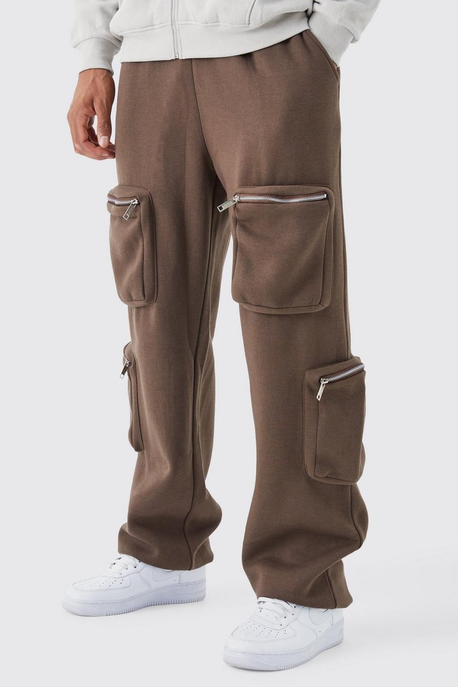 Pantaloni tuta Tall stile Utility stile Cargo, Coffee image number 1