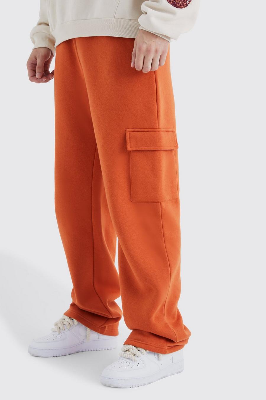 Orange Tall Relaxed Fit Cargo Jogger image number 1