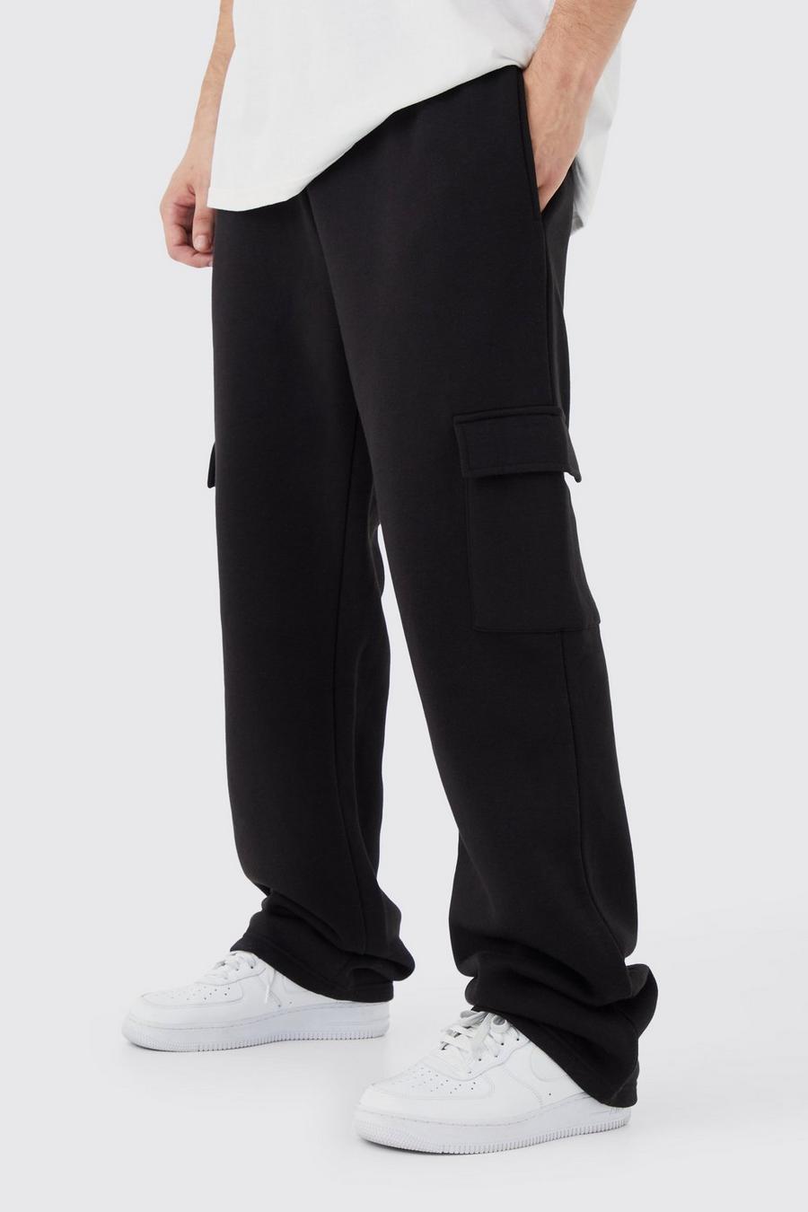 Black Tall Relaxed Fit Cargo Sweatpant