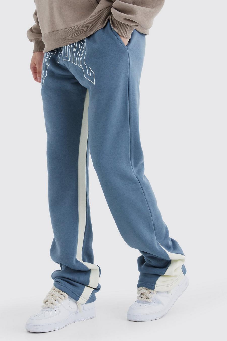Slate blue Tall Slim Stacked Official Gusset Jogger image number 1