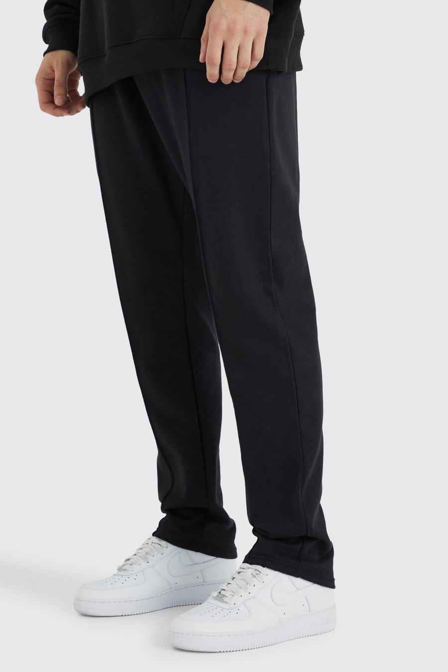 Black Tall Slim Tapered Interlock Jogger With Pintuck image number 1