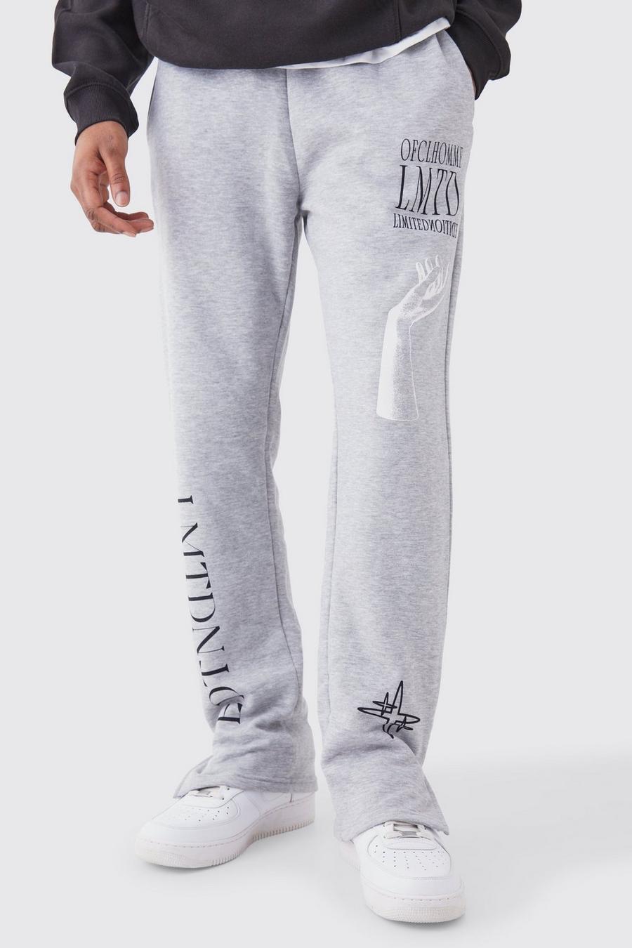 Grey Tall Regular Fit Multi Graphic Sweatpants