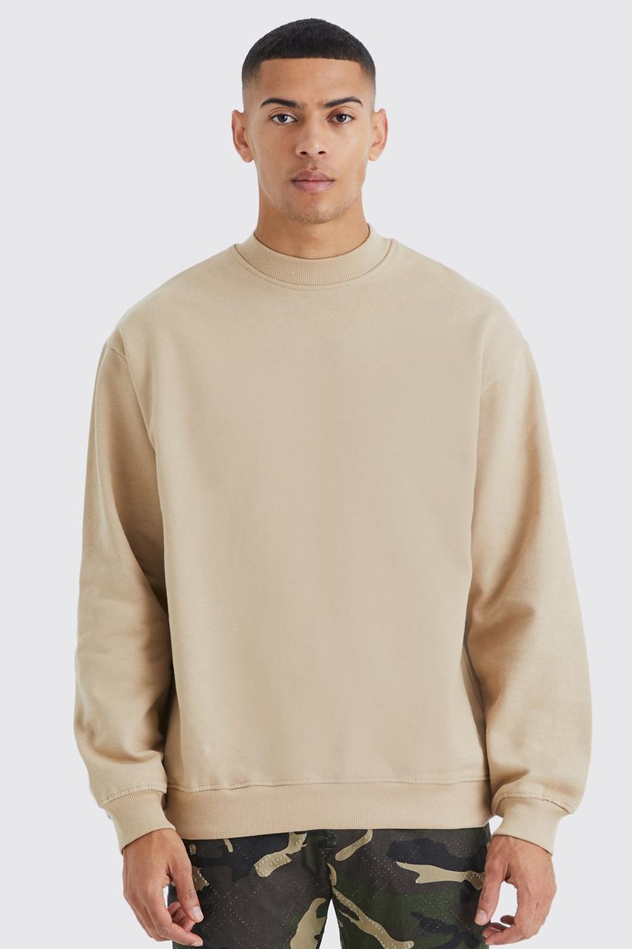 Sand Oversize sweatshirt i tjockt tyg image number 1