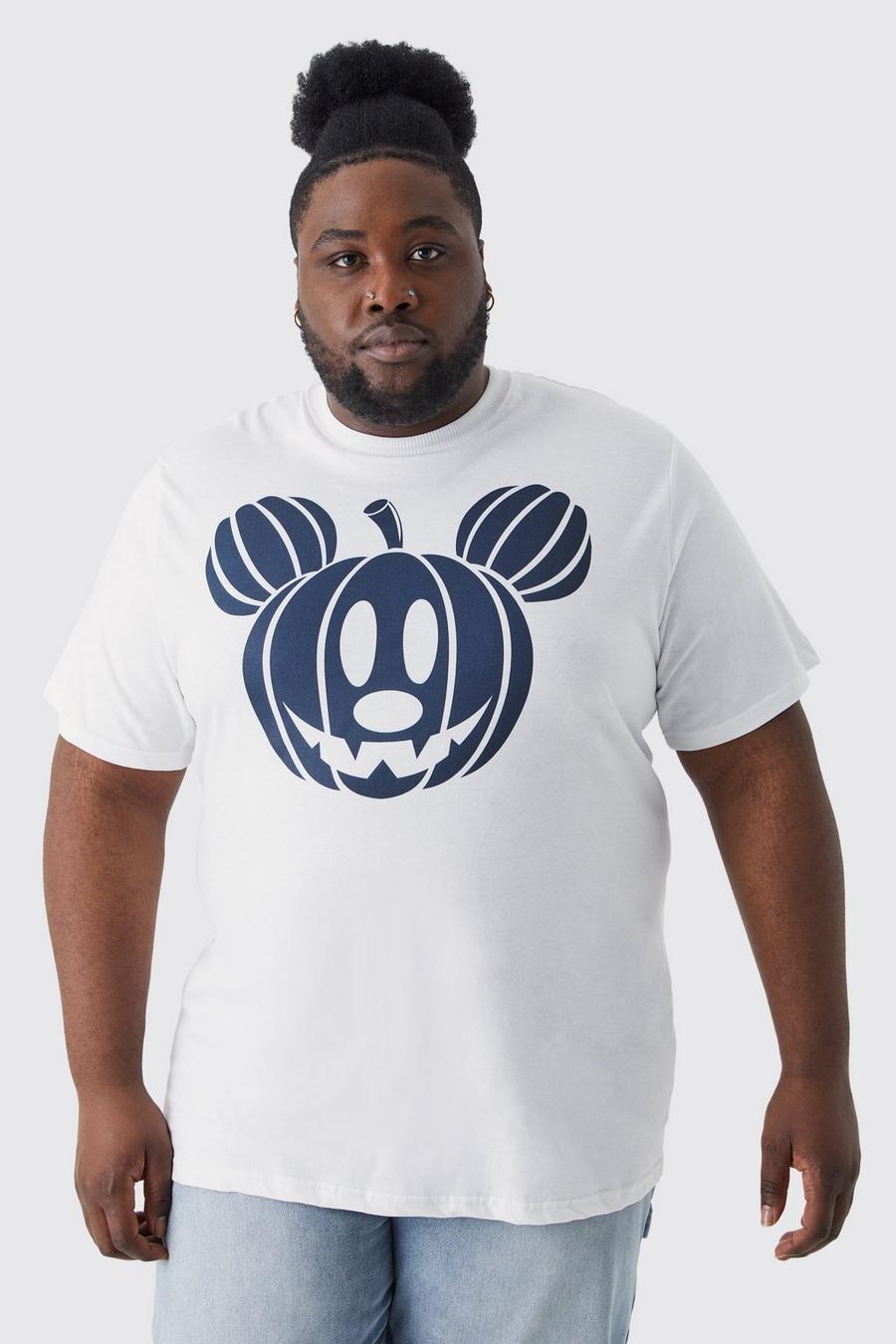 Camiseta Plus con estampado de Mickey y calabaza, White blanco