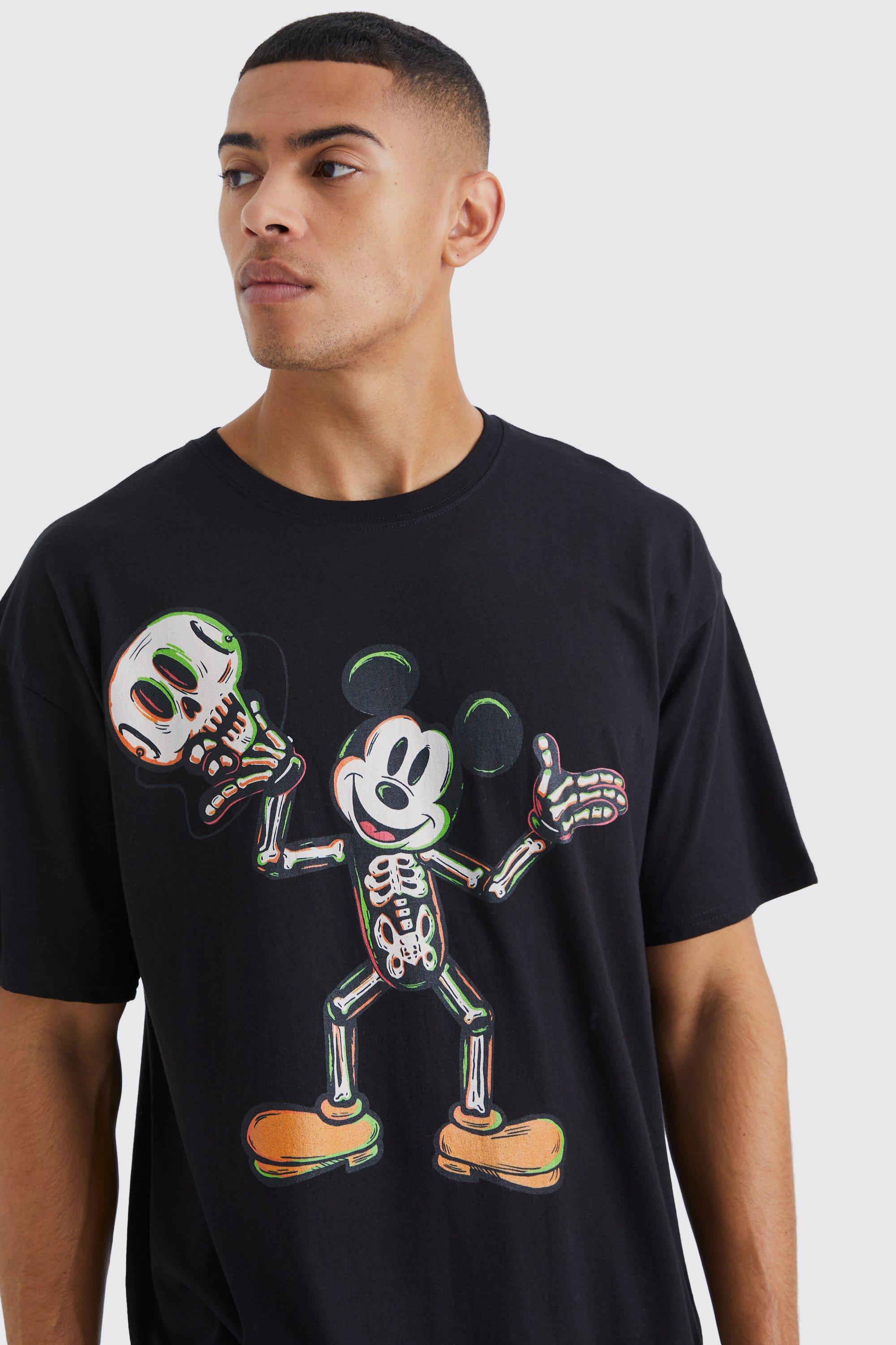 Oversized Mickey Skeleton License T shirt